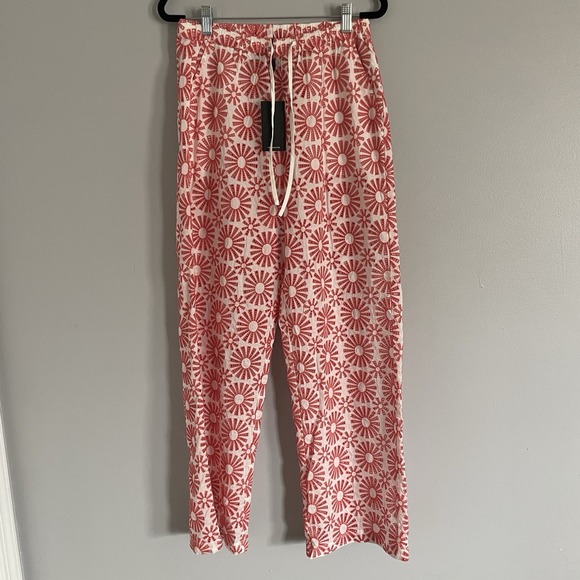 Rails Pants - RAILS Emmie Pant Sunburst Embroidery‎ Size Small NWT Pink Beach Resort Cover Up